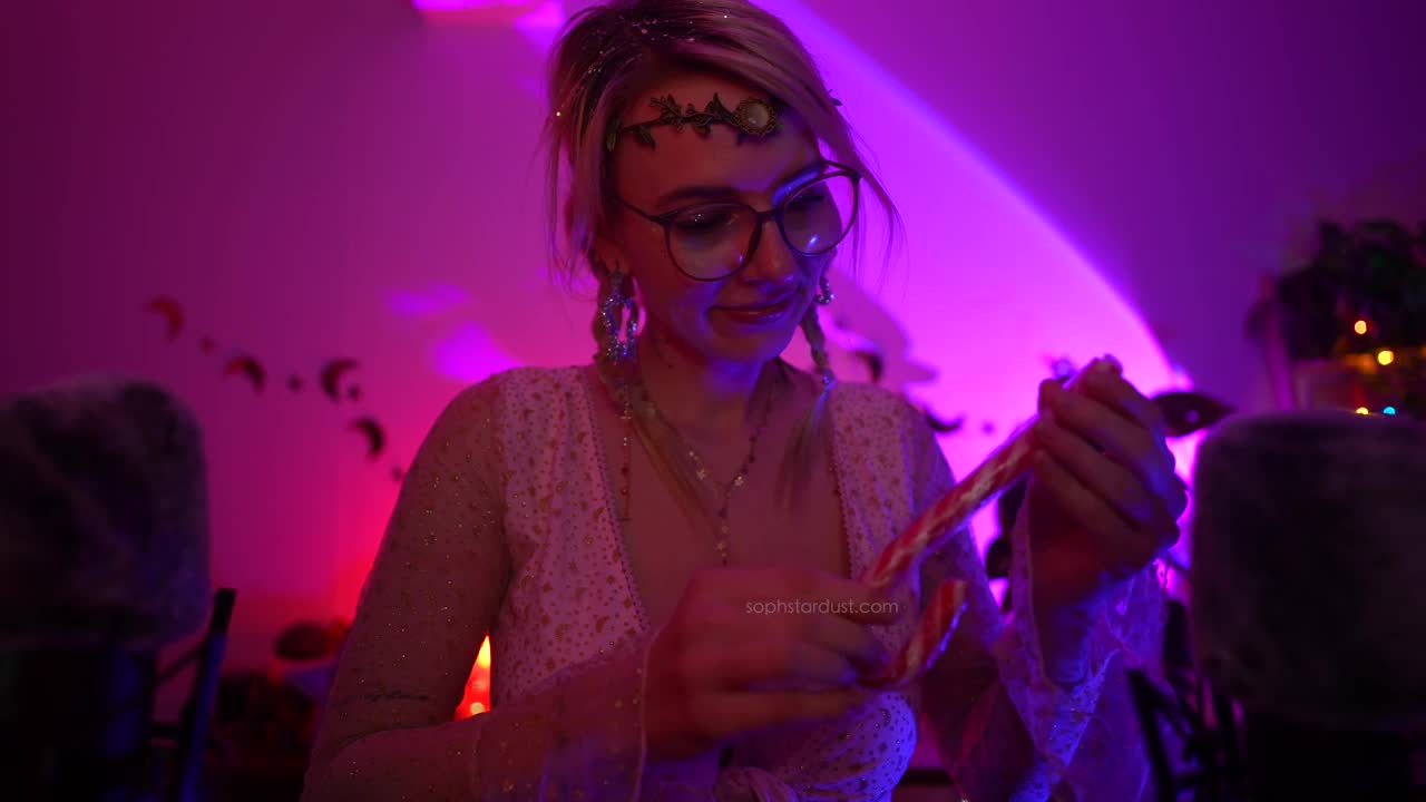 Soph Stardust ASMR Candy Cane licking & eating + topbra scratching 4K - ASMR Porn Video & Massage XXX | Fullthot