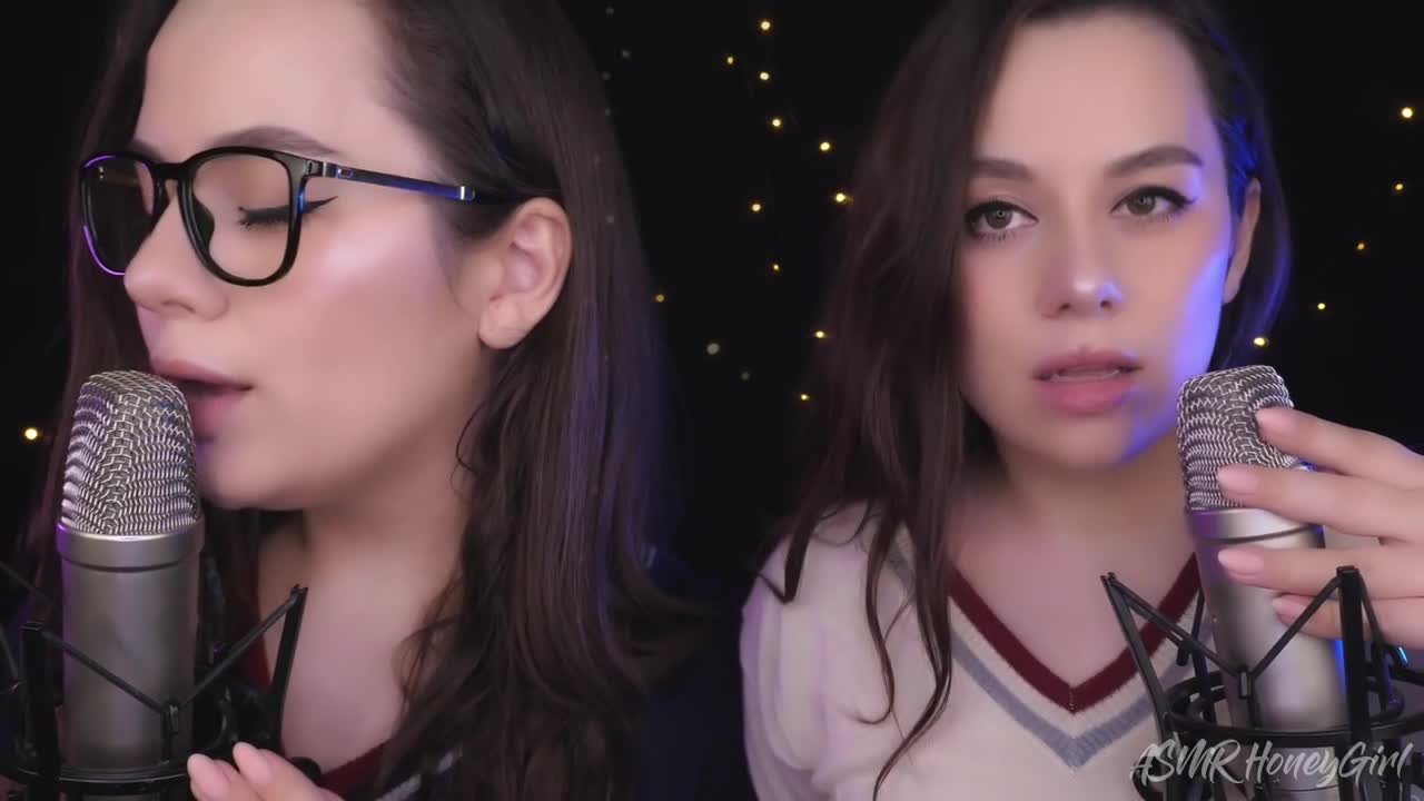 ASMR Honeygirl - Two girlfriends lick ears! One is shy, the other likes it - ASMR Porn Video & Massage XXX | Fullthot