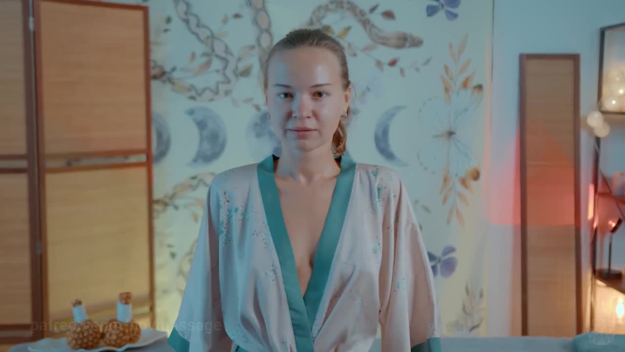 ASMR Massage - Anna POV NU Front Massage with Herbal Bag to Jess