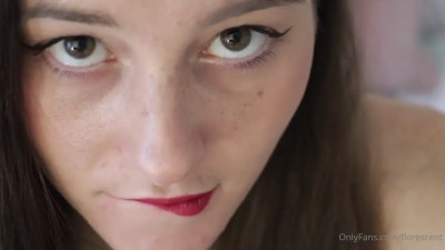 Kinky brunette telling her fantasies upclose