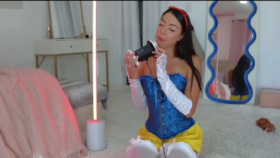 Wicked Snow White rubbing her pussy