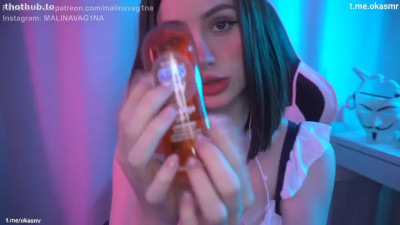 Relaxing applying Durex lube on boobs