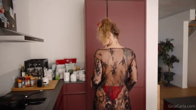 Cooking food and eating topless ASMR