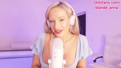 Busty blonde’s whispering JOI session