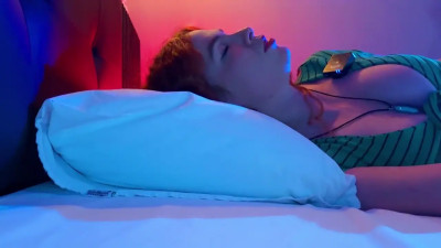 Horny girl woke you up and masturbating