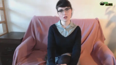 Horny teacher shows her tits and pussy