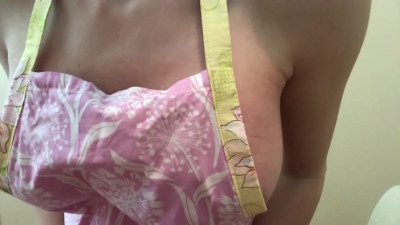 POV half-naked housewife riding your cock