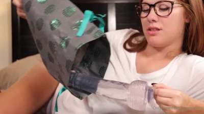 Upclose anal ASMR with a transparent dildo