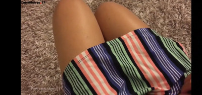 Girl teasing you with lifting her skirt and showing panties