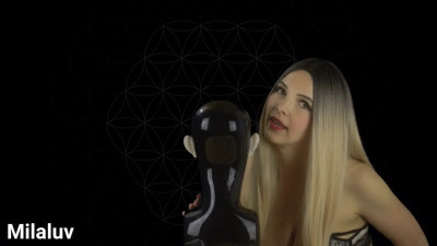 Licking your ears and showing boobs off