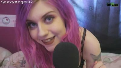 Sensual sexy breathing and touching boobs