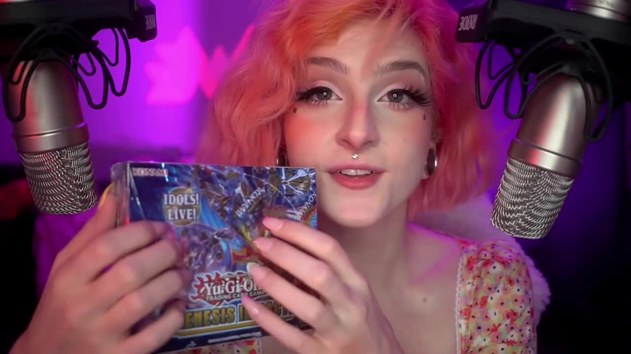 Mewlies ASMR - Yugioh Card Pack Opening ♡ Relaxing ♡ Casual Whispers & Giggles