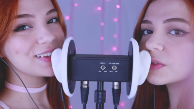 Maimy ASMR - Twins - Ear Noms, Kissing, Inaudible Whispers - ASMR Porn Video & Massage XXX | Fullthot