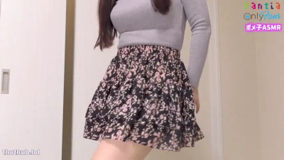 Passionate earlicking and humping a dildo upright