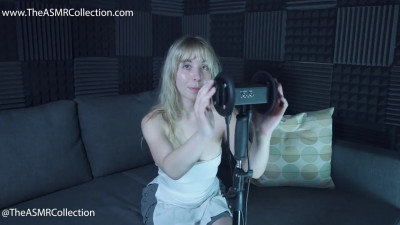 Binaural tapping audio with a topless blonde