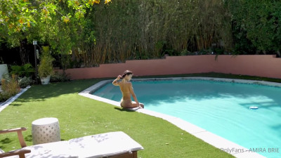 Amira Brie's Poolside Rendezvous Sex - Blowjob, Outdoor, Sex, OnlyFans, Poolside, Standing Doggystyle, Doggy Style, Shower, Soapy - ASMR Porn Video & Massage XXX | Fullthot
