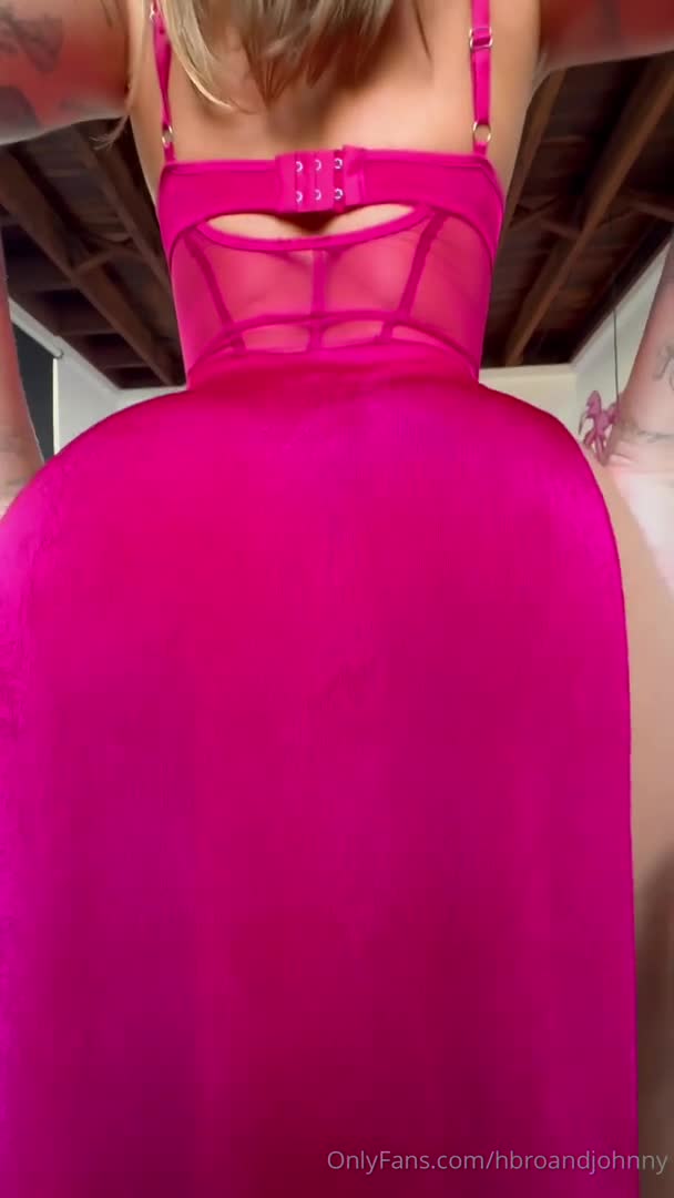 Holly Brougham Gets Fucked In Her Sexy Pink Dress - Blowjob, Sex, PAWG, Pink Lingerie, Lingerie, Cumshot, Big Ass, BWC, Standing Sex, Doggy Style, Reverse Cowgirl, POV, POV Blowjob, Tattoos