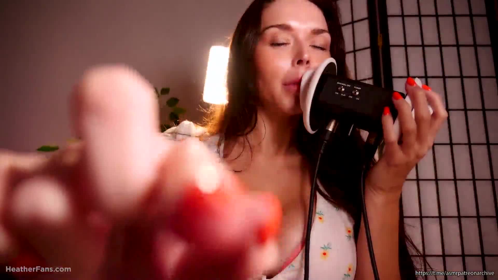 Heatheredeffect ASMR White Floral Shirt Ear Eating Patreon A