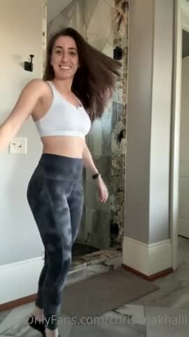 Christina Khalil Sexy Workout Clothes Tease