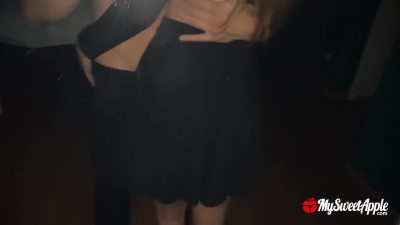 My Sweet Apple Sneaks Out Of The Party To Bang - Sex, Blowjob, Skirt, Lingerie, Cunnilingus, Ass, Doggy Style, Shaved Pussy, Tanned, Balls Sucking, Balls Licking, Cum In Mouth, Handjob - ASMR Porn Video & Massage XXX | Fullthot