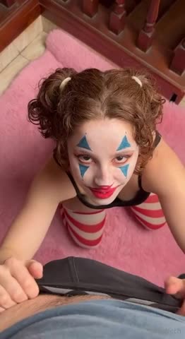 Brujita Roja Clown Girl Sucking Dick Gets Facial Ed
