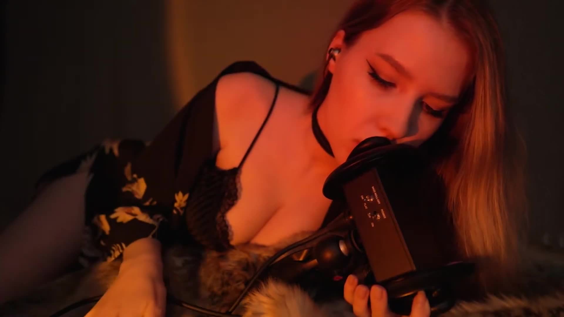 ASMR MOOD -  LIcking Your Ears In Our Bed