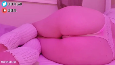 ASMR girl with a perfect butt licks a binaural microphone