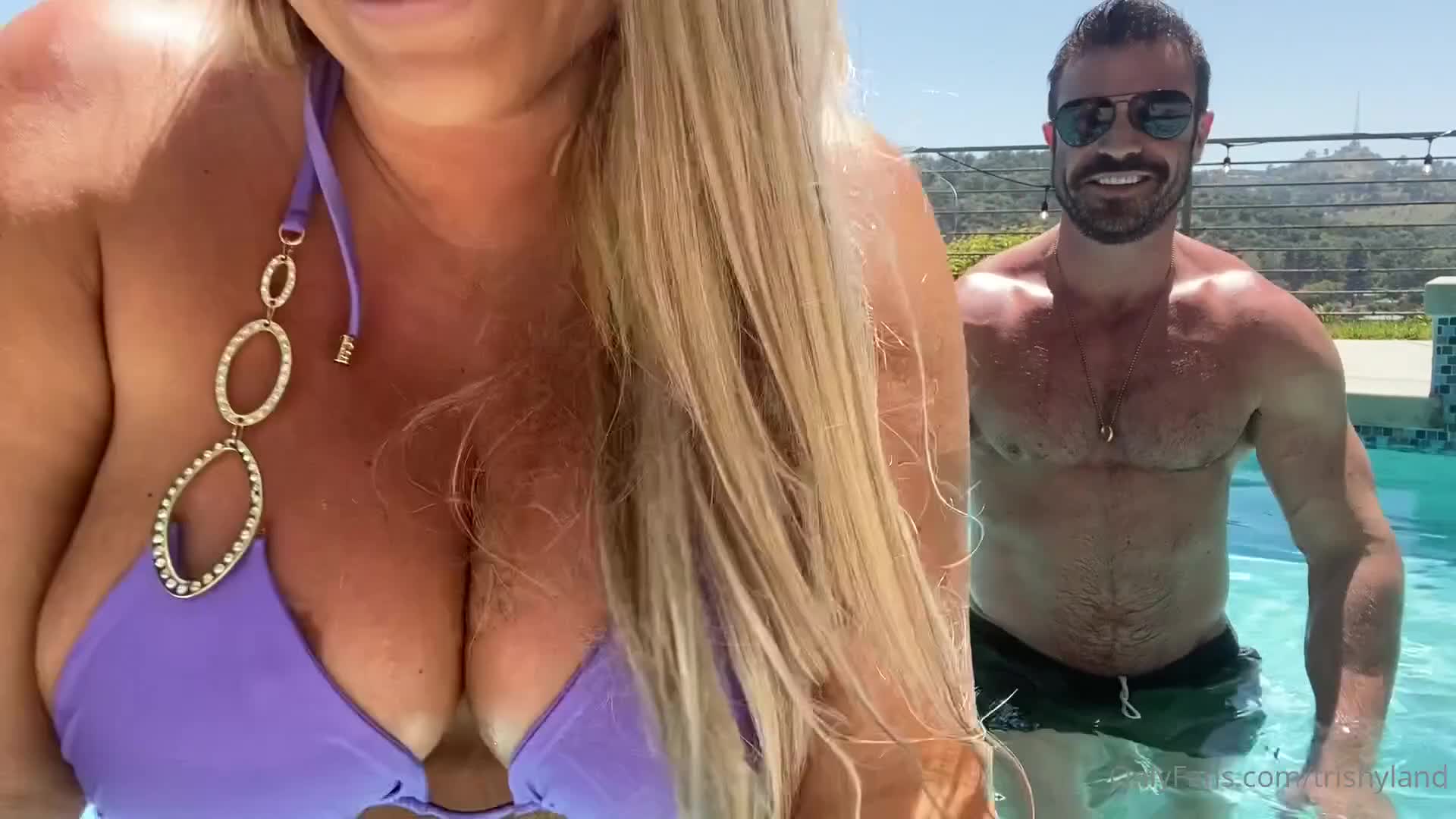Trisha Paytas Gets Fucked By The Pool - Outdoor - Sex - Blowjob - Deep Throat - Swimming Pool - Chubby - Doggy Style - Blonde MILF - Nudist - Mature Blowjob