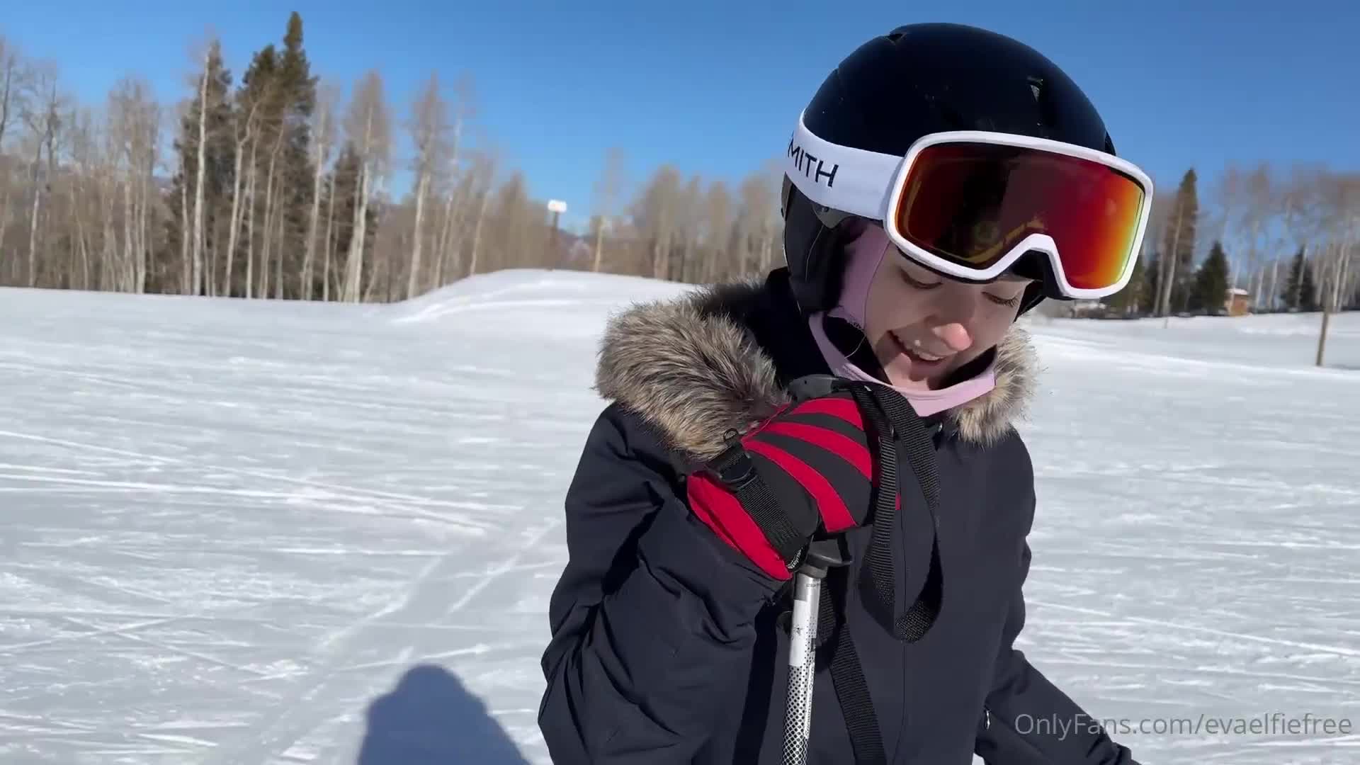 Eva Elfie Gets Cock Plowed In A Ski Resort - Outdoor - Sex - Blowjob - Nudist - American - Winter Play - Vacation - White - Plowing - Drilled