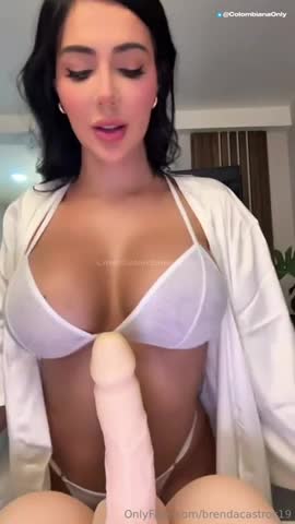 Brenda Castro Gets Horny When Left Home Alone - Masturbation - Big Boobs - OnlyFans - Colombian - Dildo - Dildo Riding - Ass - Stockings - Tattoos - HD