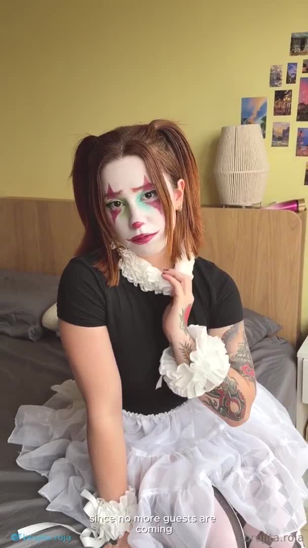 Clown Girl Brujita Roja's Pounding Ends With A Facial - Blowjob - Sex - Redhead - Roleplay - Clown - Pigtails - Fingering - Condom - Missionary - Moaning