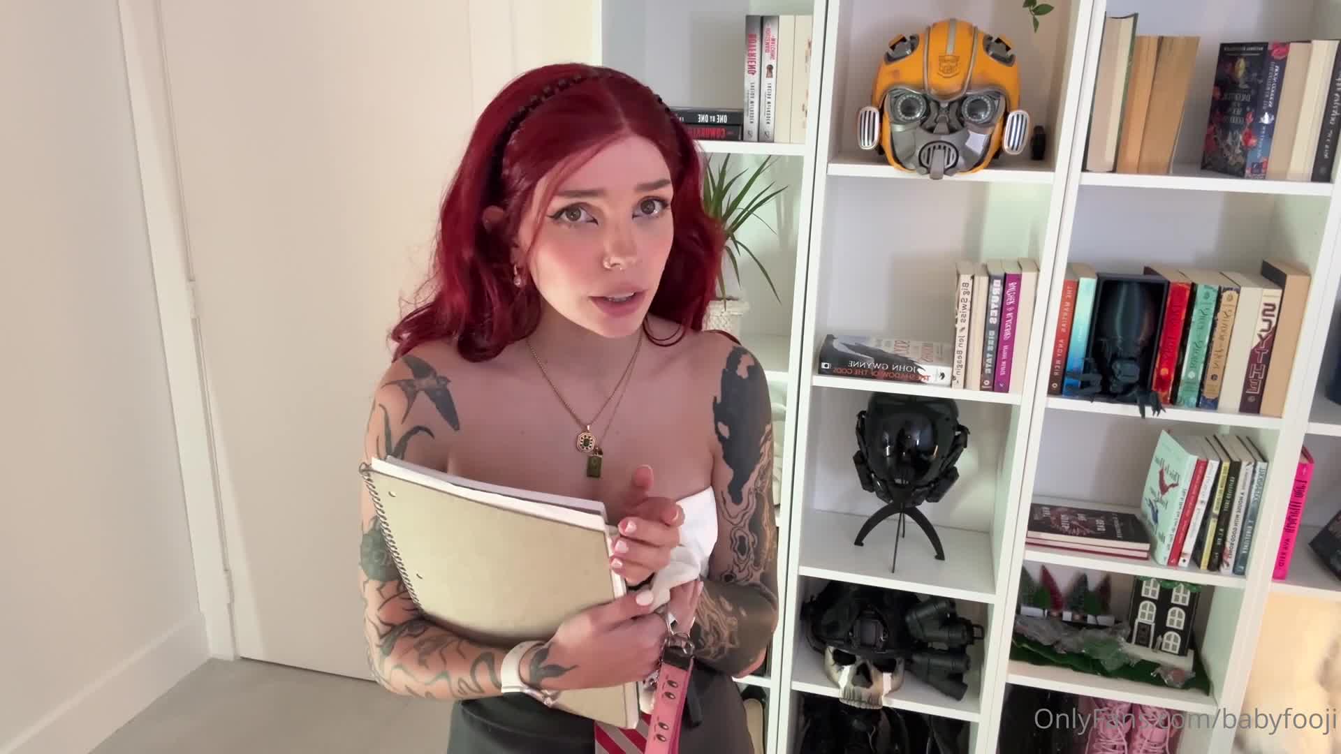 BabyFooji Enjoys Riding Her Dildo - Masturbation - Big Ass - OnlyFans - Toys - Dildo Riding - Solo - Tattoos - Red Hair - Boobs - Nipple Piercing