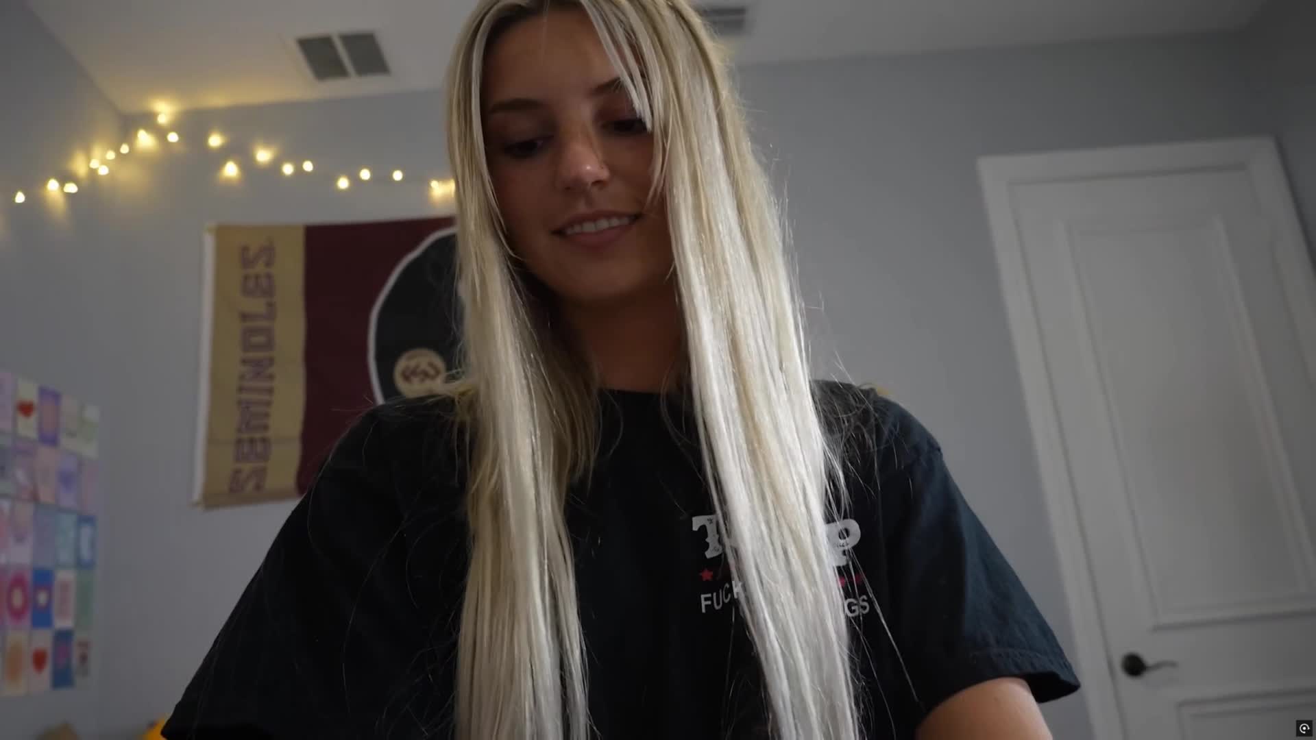 Ambie Bambi Sucks A Cock In Her Room - Blowjob - Blonde - Small Tits - Oral Sex - Cumshot - Blonde Blowjob - Playing The Flute - Sucking
