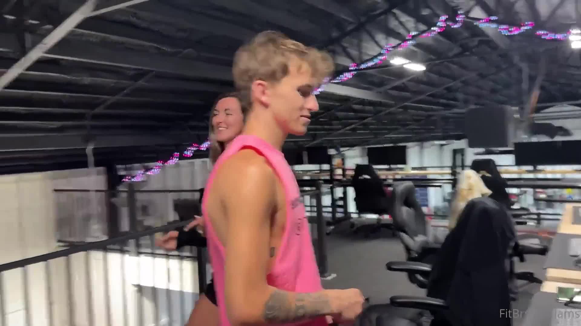 Bryce Adams Fucks Her Three Gym Buddies - Sex - Blowjob - Foursome - Cowgirl - Cumshot - Doggy Style - Gym - Playing The Flute - Sucking - Group Fuck