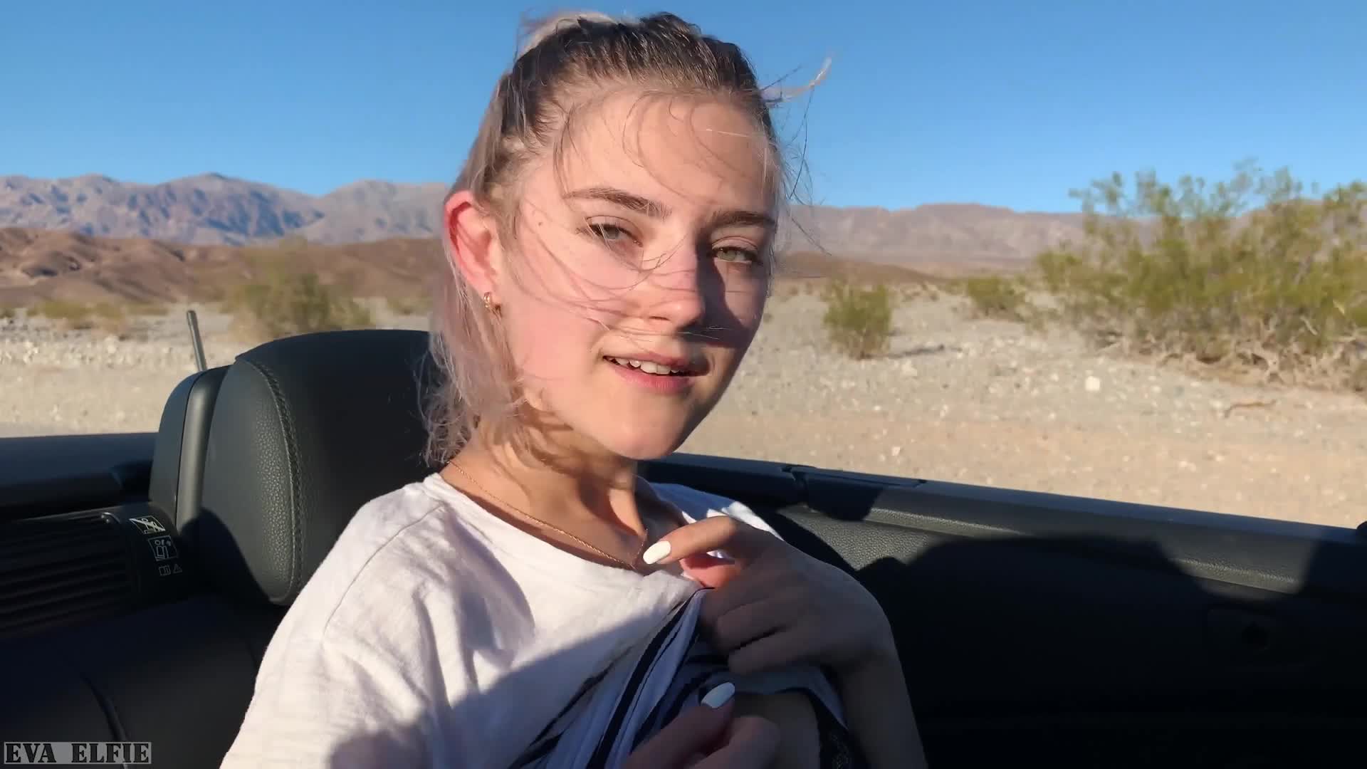 Eva Elfie Likes Going On Road Trips And Giving Handjobs - 4K - Traveling - American - Handjob - Lightskin