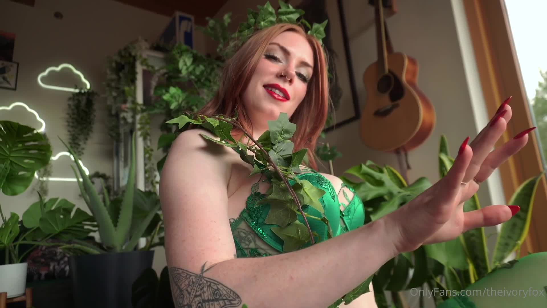 Ivory Fox As Poison Ivy Gets Her Pussy Rammed - Sex - Blowjob - Cosplay - Redhead - POV - Reverse Cowgirl - Tattoos - Lingerie - Handjob - Nose Piercing