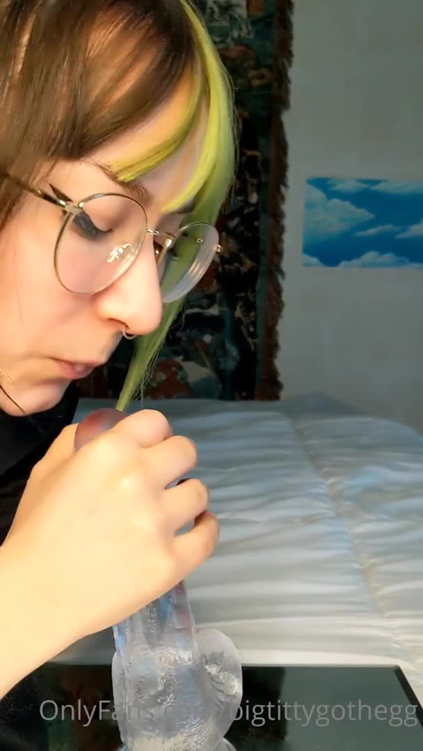 BigTittyGothEgg Masturbates With Dildo - Blowjob - Big Boobs