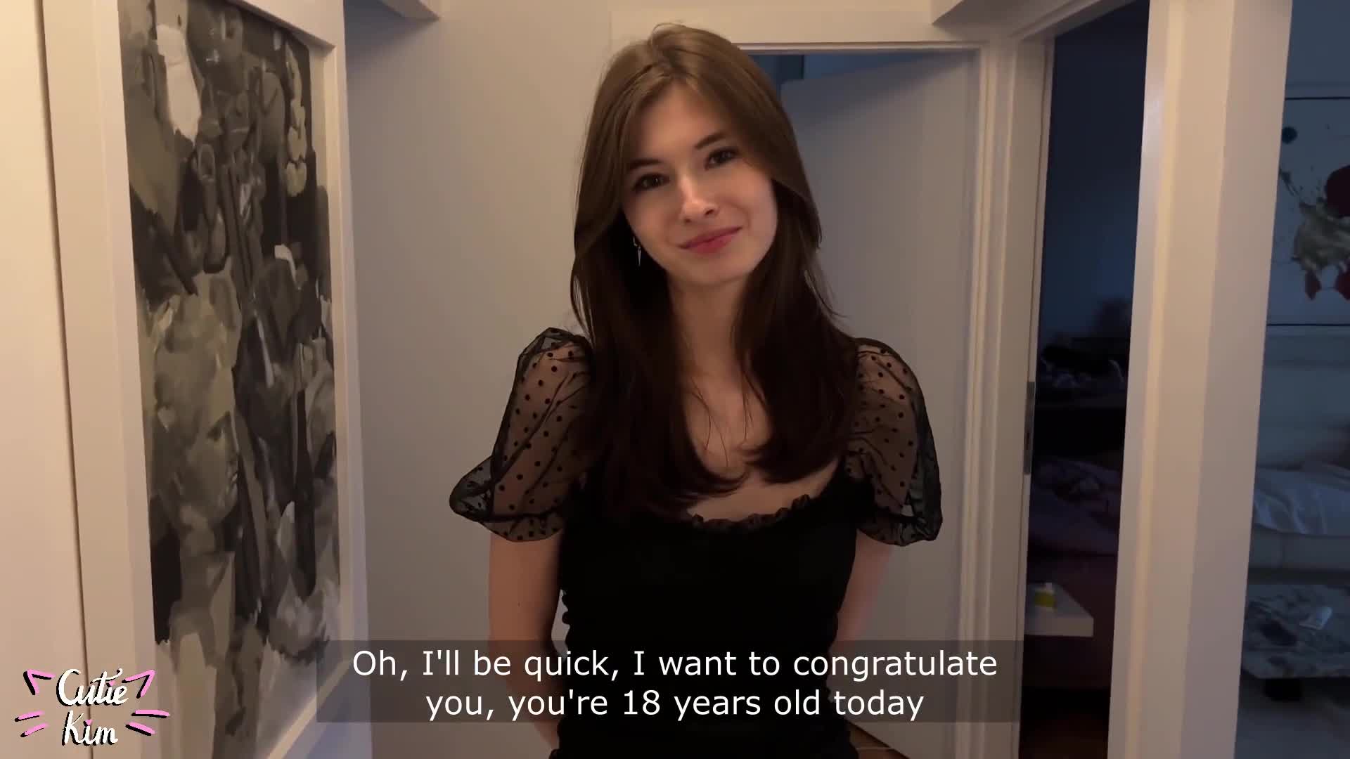 Cutie_Kim Gets Fucked On Her Birthday - Blowjob - Sex - Brunette - Russian - Braces - Teen - POV - Dildo - Dick Riding - Mirror Play