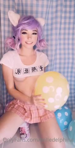Belle Delphine Plays With A Balloon - Seduction - HD - British - Balloon Fetish - Inflatable