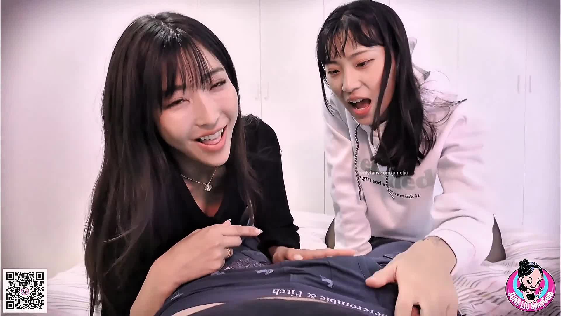 Emiri Momota And June Liu Jerk One Dick With Their Feet - Blowjob - Feet - Masturbation - Big Boobs - Asian - Footjob - BWC - Handjob - Cum - Asian MILF