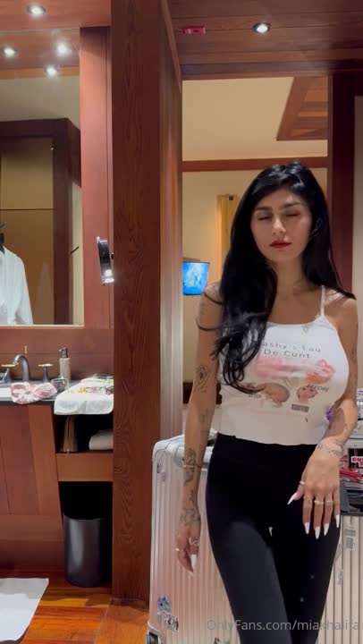 Mia Khalifa - GRWM Yellow g-string and tits